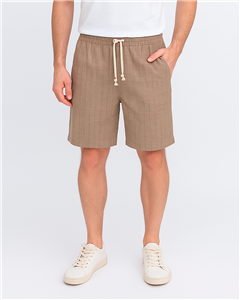 137 - Bermuda Lino Jacquard Con Bolsillo