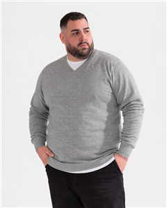 1850 - Pullover Escote V Fino Liso - Talle Especial 