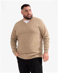 5956 - Sweater Escote Redondo Fantasía Con Vivos TALLE ESPECIAL