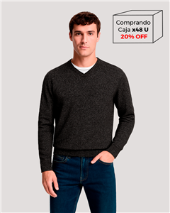 8005 - Sweater Escote V Mouline