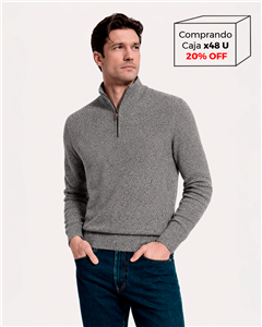 8007 - Sweater 1/2 Cierre Mouline